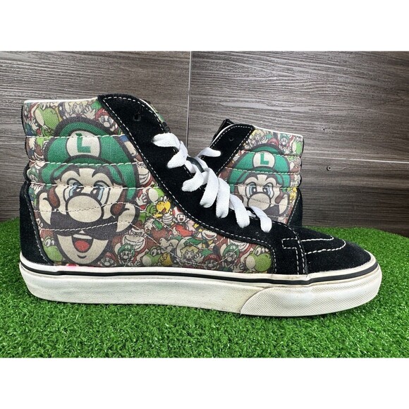 RARE Vans x Nintendo SK8-Hi Super Mario Brothers Skate Shoes Size M 7 or W 8.5 - Picture 2 of 9